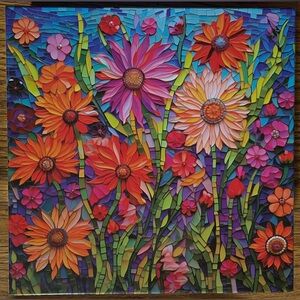 Bgraamiens “Mosaic Art Flowers” - 1000 Piece Puzzle